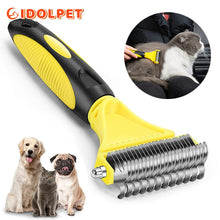 Load image into Gallery viewer, Pets Stainless Steel Grooming Brush Two-Sided Shedding and Dematting
