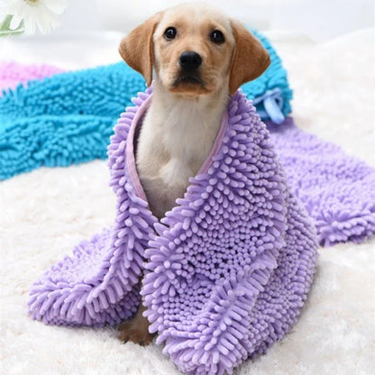 PawDry Ultra-Absorbent Chenille Towel Blanket – Quick-Drying Premium Bath Towel for Dogs