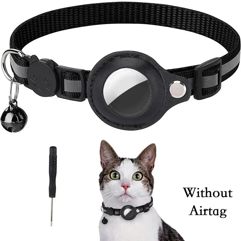 Reflective Anti-Lost Cat Collar with Airtag Protective Case & Bell