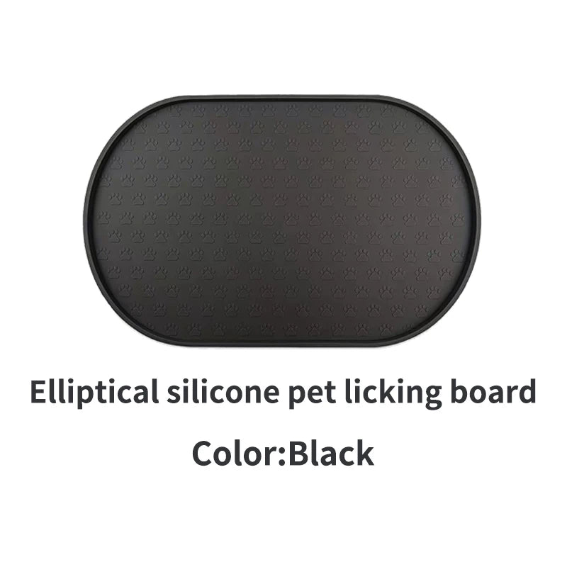 ColorSplash Silicone Pet Feeding Mats - Easy-Clean Oval Design