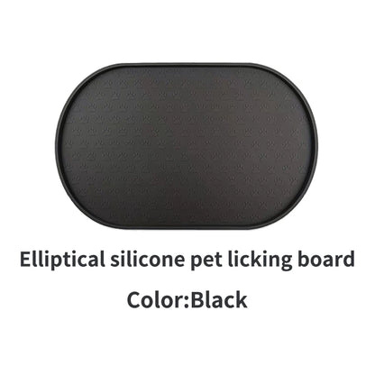 ColorSplash Silicone Pet Feeding Mats - Easy-Clean Oval Design