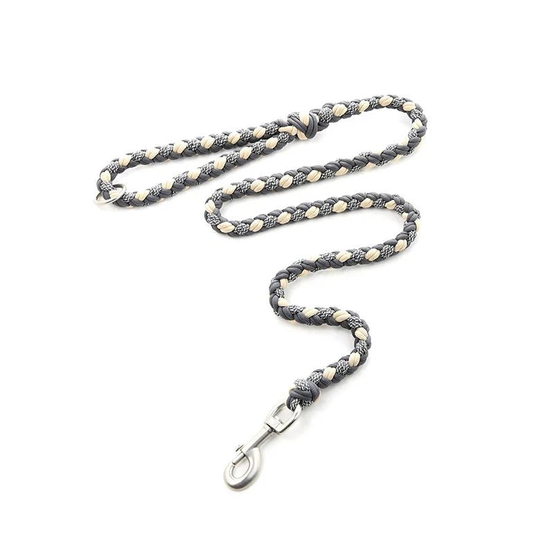 Luxury Hand-Woven Leash or Collar – Heavy-Duty Climbing Rope & Adjustable Leather Walkwear