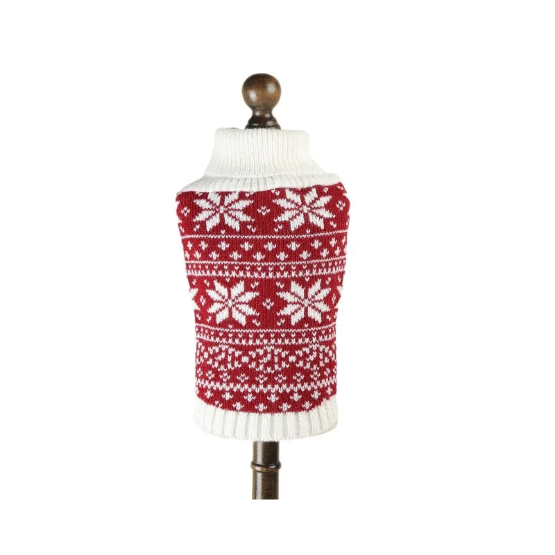HolidaySnuggle Knitted Christmas Pet Sweater – Cozy Festive Tank Top for Dogs & Puppies