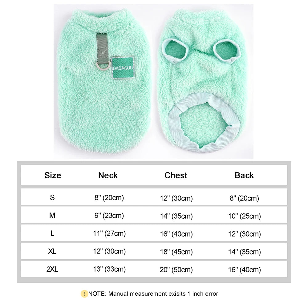 Cozy Coral Fleece Pet Vest – Warm Sweater for Small Breeds