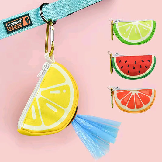 FruitPrint Abstract Designer Poop Bag Holder – Stylish & Universal Waste Bag Dispenser