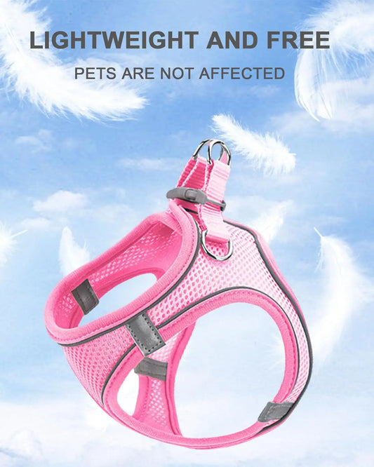 AirStride Breathable Mesh Vest Harness – Soft & Adjustable Training Harness for Dogs & Cats