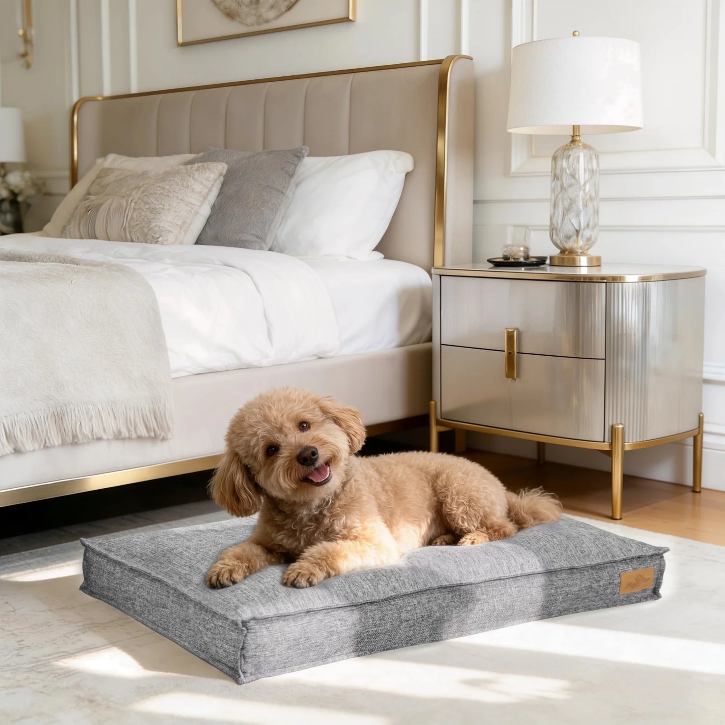 CozyCrate Orthopedic Linen Dog Bed Pad – Ultra-Soft Removable Washable Kennel Mat