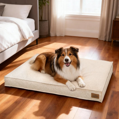 CozyCrate Orthopedic Linen Dog Bed Pad – Ultra-Soft Removable Washable Kennel Mat