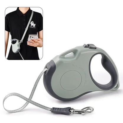 Truelove Tangle-Free Hands-Free Retractable Leash – 16ft Nylon Tape Walking System with One-Handed Brake & Bonus Shoulder Strap