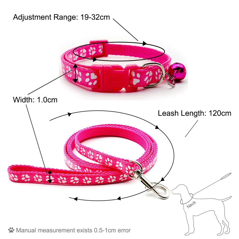 Adjustable Printed Collar & Leash Set – Ultimate Outdoor Freedom for All Life Stages