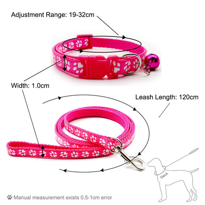 Adjustable Printed Collar & Leash Set – Ultimate Outdoor Freedom for All Life Stages