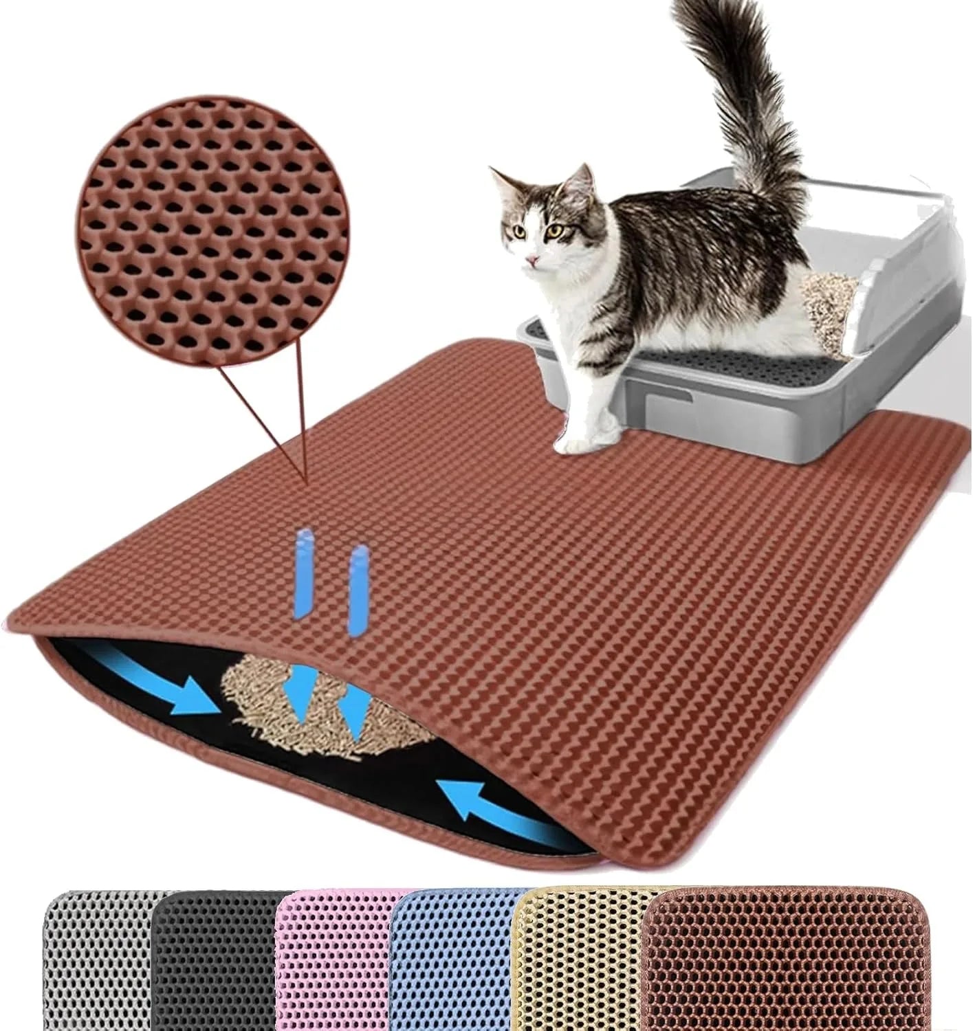 PawGuard Double Layer Cat Litter Mat - Non-Slip, Waterproof Protection