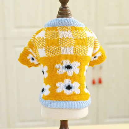 Designer Knitted Pet Sweater for Small Dogs & Cats