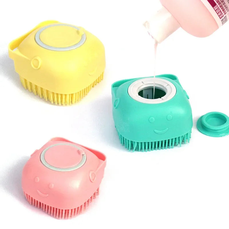2-in-1 Silicone Shampoo Massager Brush – Soothing Bath & Grooming Comb