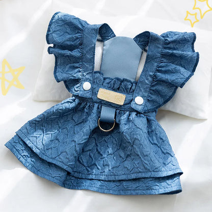 Chic Denim Dress: Summer Style for Small Dogs & Cats