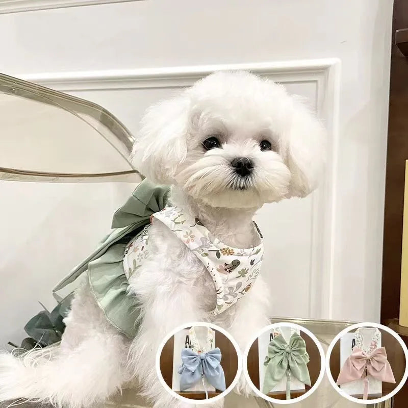 DapperBow No-Pull Vest Harness & Leash Set – Breathable Mesh Comfort for Puppies and Small Breeds