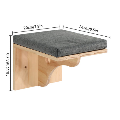 WhiskerWonder Wall-Mounted Cat Playground - Wooden Climbing Shelves & Sisal Scratcher