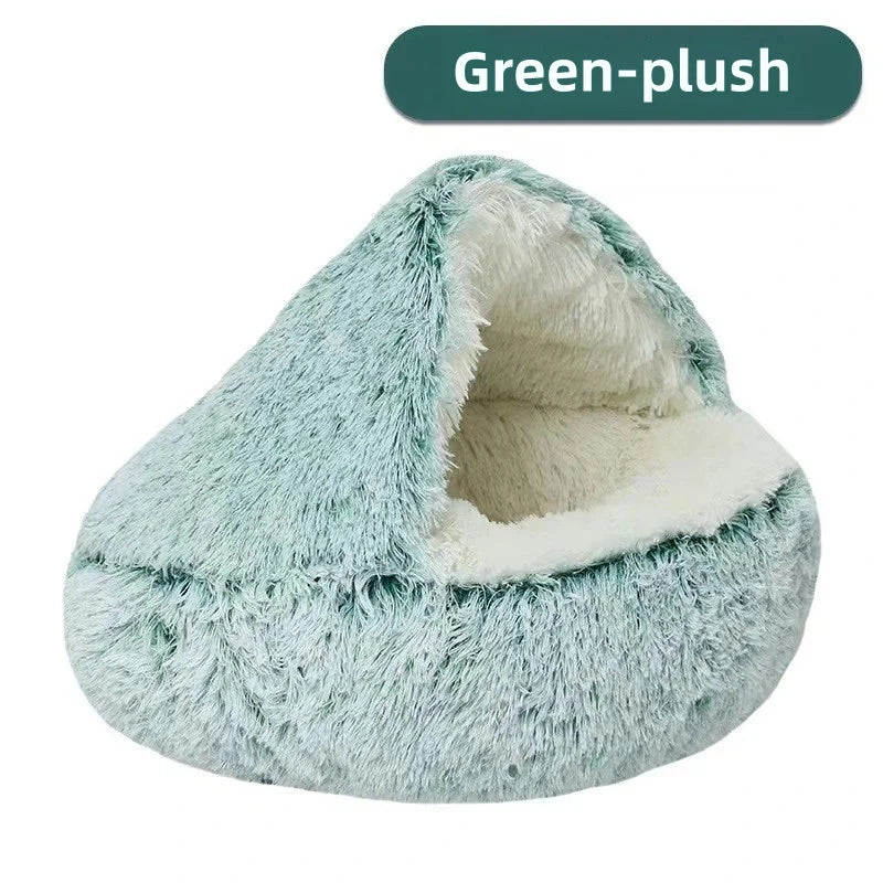 Cozy Cuddle Plush Nest: 2-in-1 Cat & Puppy Bed for Ultimate Warmth