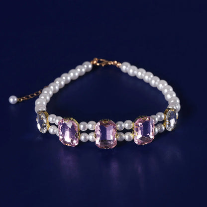 LuxeLush Gem Accent Pet Collar – Regal Glamour for Feline Royalty