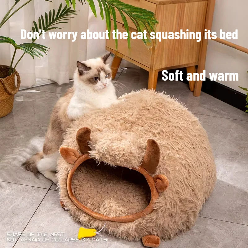 Yak Cozy Haven – Charming Semi-Enclosed Bed for Cats and Dogs