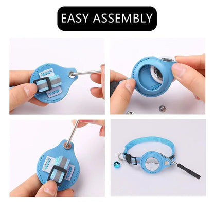 Reflective Anti-Lost Cat Collar with Airtag Protective Case & Bell