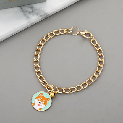 PawChic Gold-Tone Chain Collar – Fashionable Pendant with Bells for Puppies and Cats