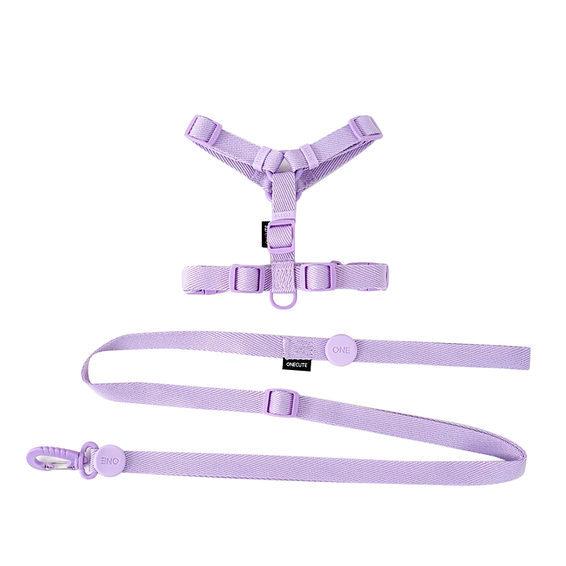 Macaron Color Dog Harness & Leash Set – Reflective Style for Puppies & Cats