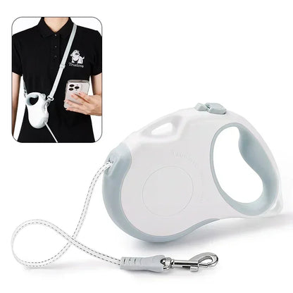 Truelove Tangle-Free Hands-Free Retractable Leash – 16ft Nylon Tape Walking System with One-Handed Brake & Bonus Shoulder Strap