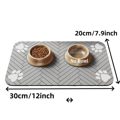 Pet Feeding Mat-Absorbent with Waterproof Rubber Backing