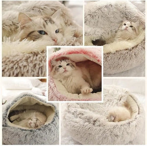 Soft Plush Pet Bed with Cover for Cat or Dog