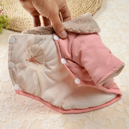 Cozy Winter Wonderland Dog Jacket with Fur Collar