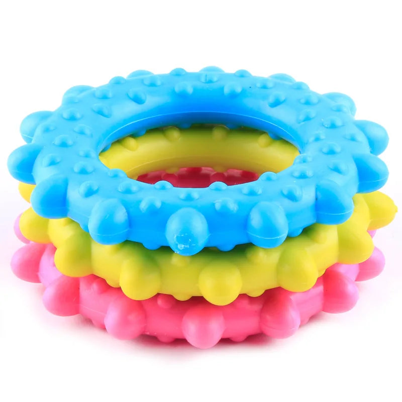 RingO’Joy Textured Rubber Teething Ring – Safe & Interactive Chew Toy