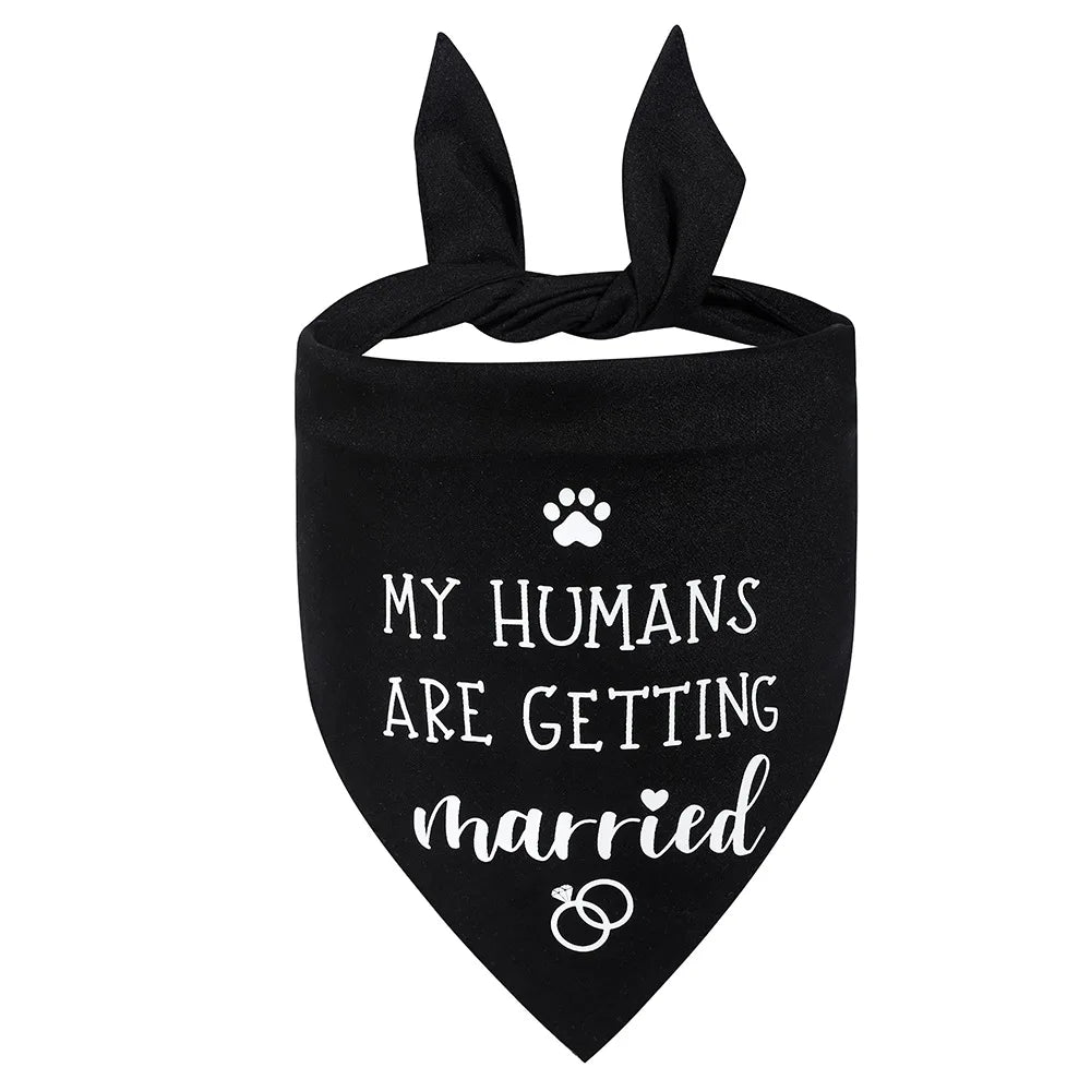 EverAfter Engagement & Wedding Pet Bandana – Charming Announcement Triangle Scarf