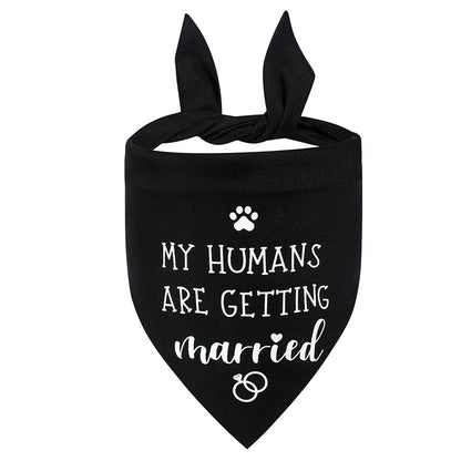 EverAfter Engagement & Wedding Pet Bandana – Charming Announcement Triangle Scarf