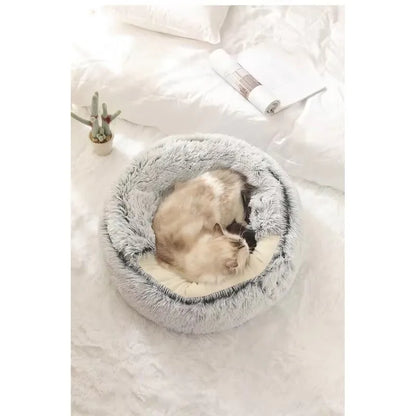 Cozy Cuddle Plush Nest: 2-in-1 Cat & Puppy Bed for Ultimate Warmth