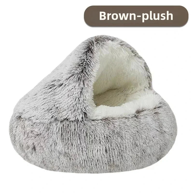 Cozy Cuddle Plush Nest: 2-in-1 Cat & Puppy Bed for Ultimate Warmth