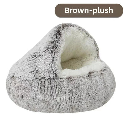 Cozy Cuddle Plush Nest: 2-in-1 Cat & Puppy Bed for Ultimate Warmth