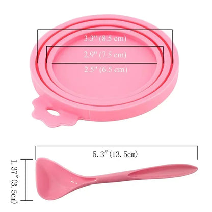 FreshSeal Silicone Pet Food Can Cover & Spoon Set - 2 Pack