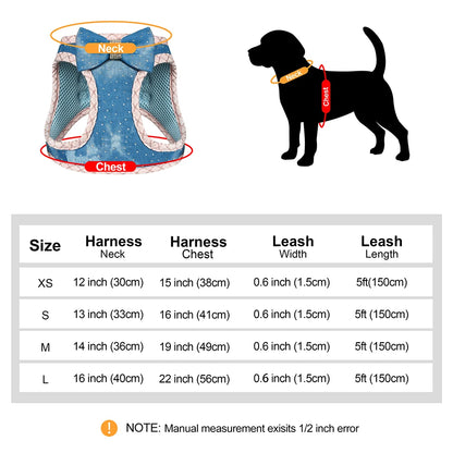 Denim Delight Mesh Harness & Leash Set - Fashionable Comfort for Small Breeds