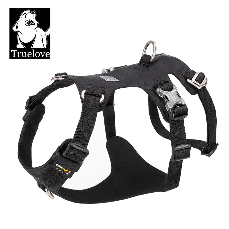 TrueFit Embroidered Nylon Dog Harness - Lightweight, Waterproof Comfort