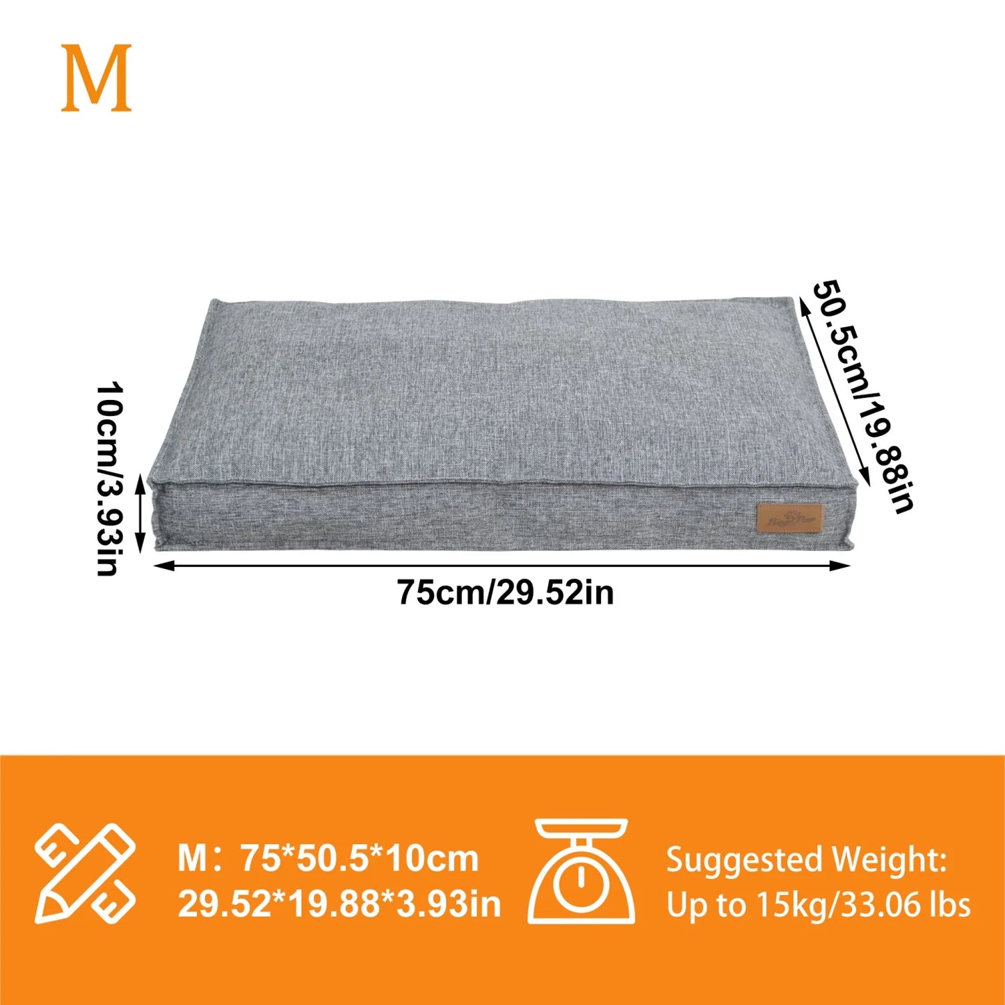 CozyCrate Orthopedic Linen Dog Bed Pad – Ultra-Soft Removable Washable Kennel Mat