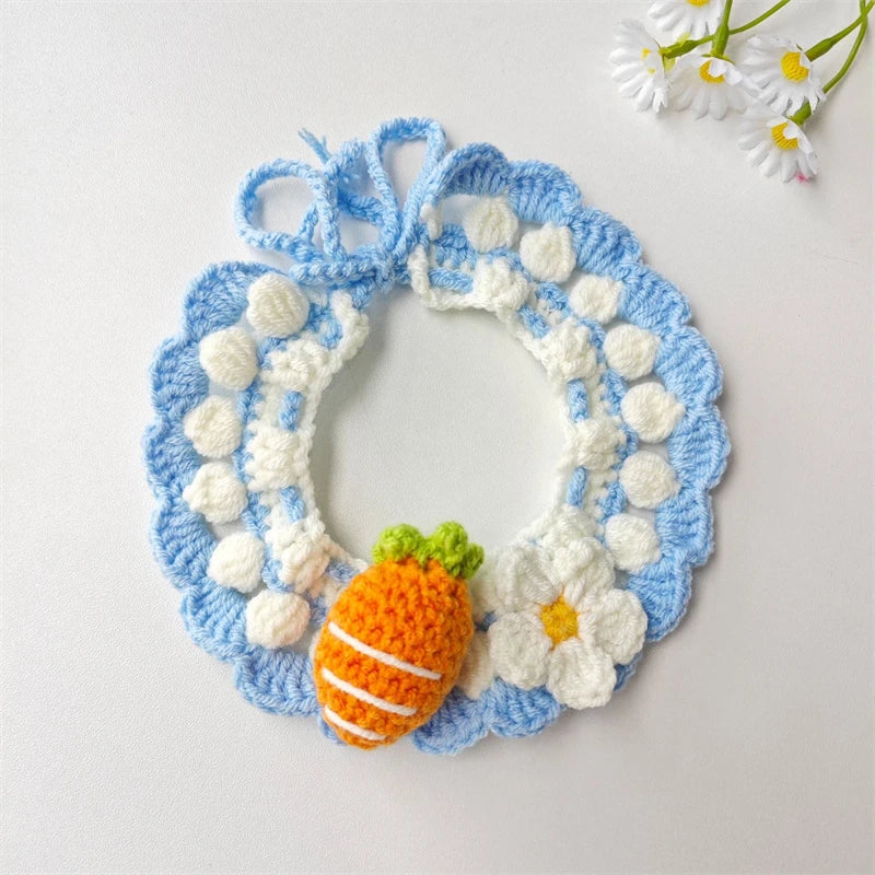 CozyFruit Handmade Knitted Neck Collar – Cute Accessories for Cats and Dogs