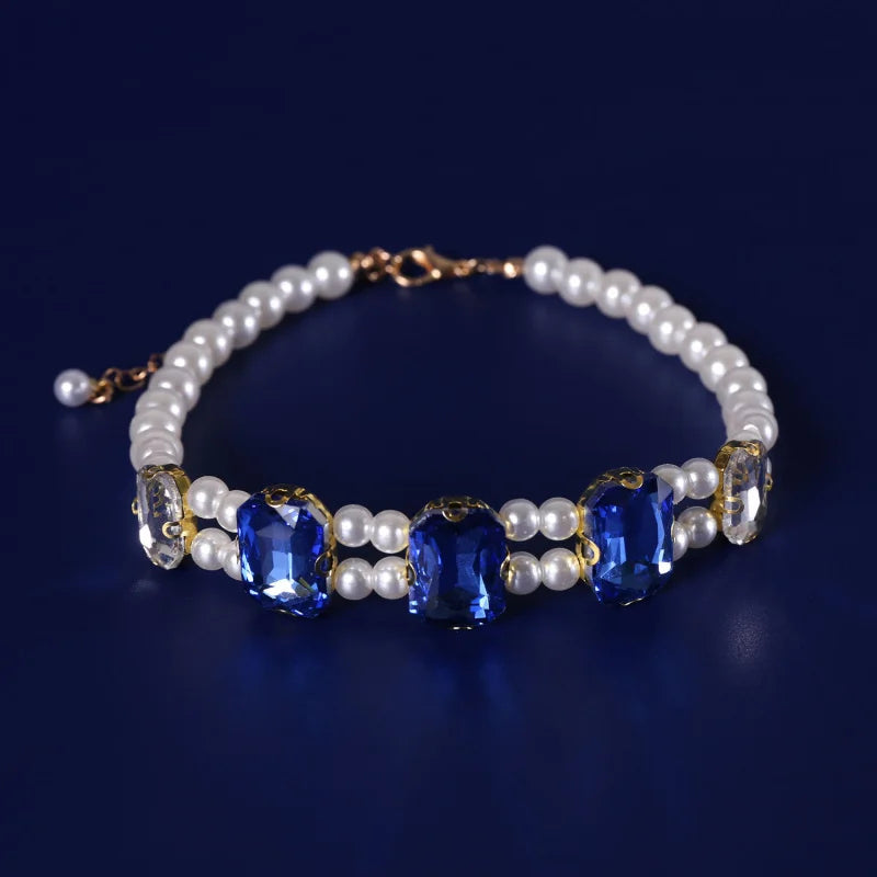 LuxeLush Gem Accent Pet Collar – Regal Glamour for Feline Royalty