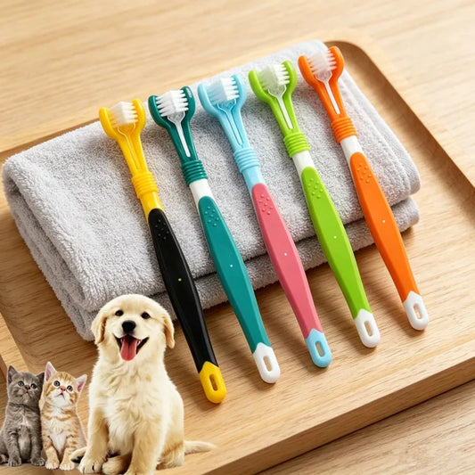 DentaClean 3-Sided Pet Toothbrush – Complete 360° Dental Care for Dogs & Cats