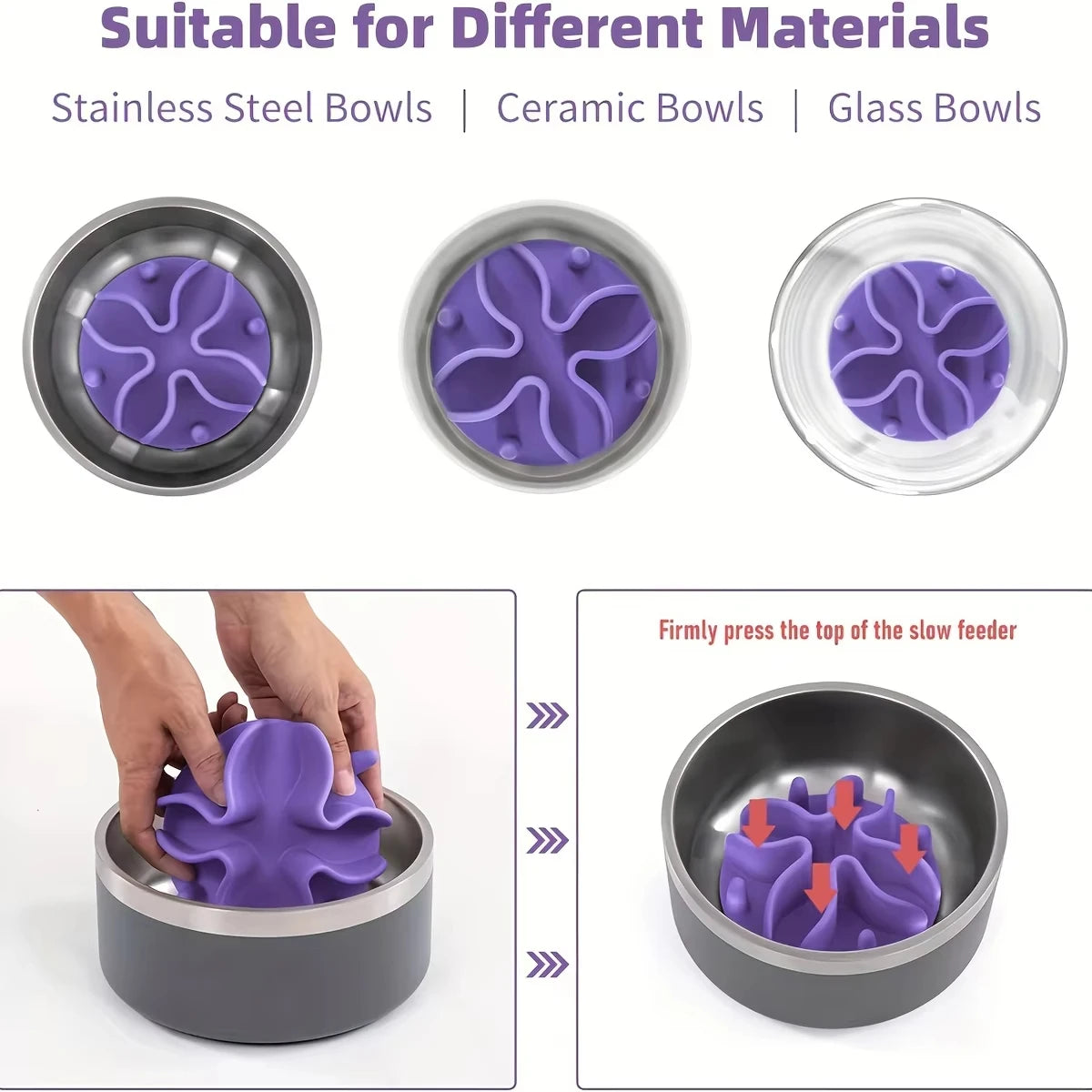 SmartSip Slow Feeder Silicone Puzzle Insert – Mind-Stimulating & Healthy Digestion Bowl Upgrade