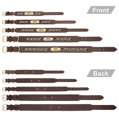 LuxeLeather Custom Dog Collar – Personalized ID Tag for All Breeds