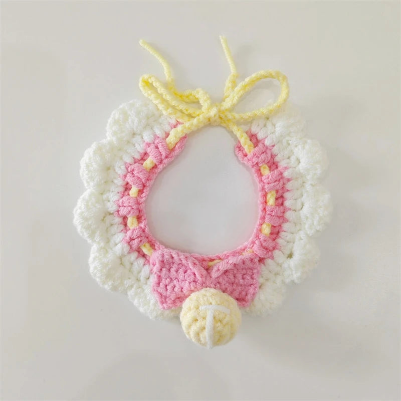 CozyFruit Handmade Knitted Neck Collar – Cute Accessories for Cats and Dogs