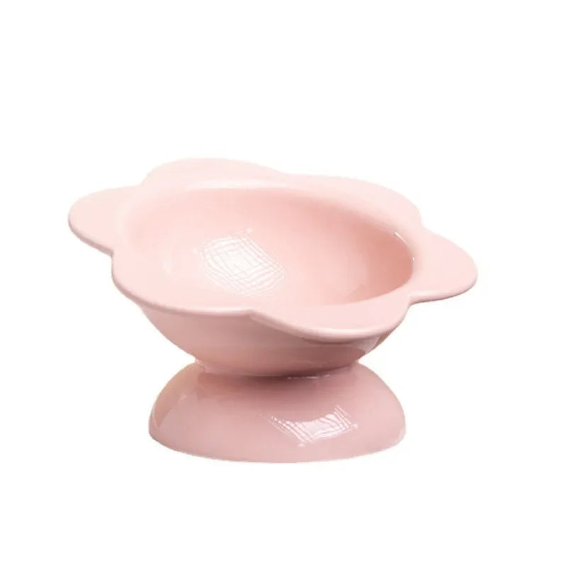 Flower Ceramic Elevated Pet Bowl – Ergonomic Raised Food & Water Dish