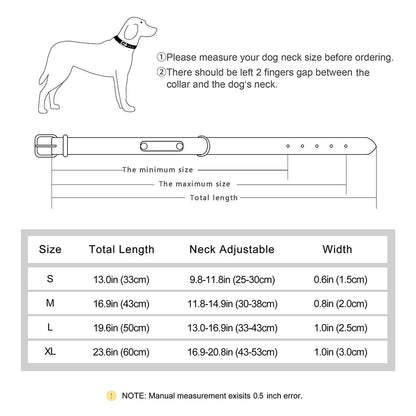 Personalized Comfort PU Leather Dog Collar - Free Engraved Paw Necklace