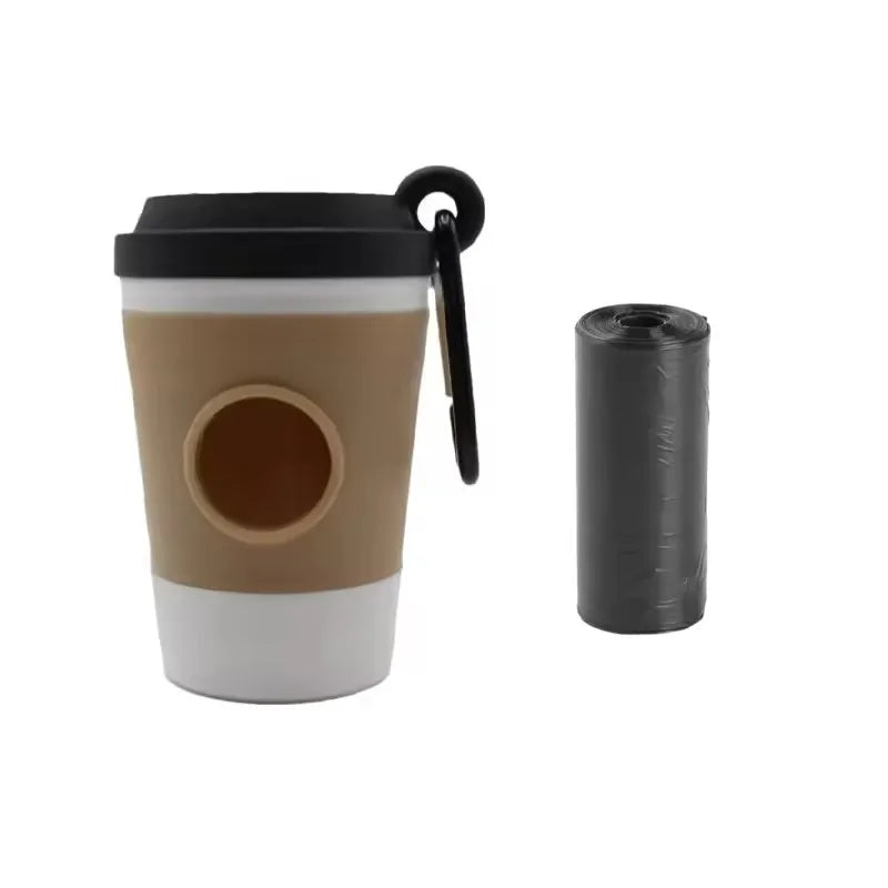 Chic Coffee Cup Dog Poop Bag Holder – Stylish On-the-Go Dispenser